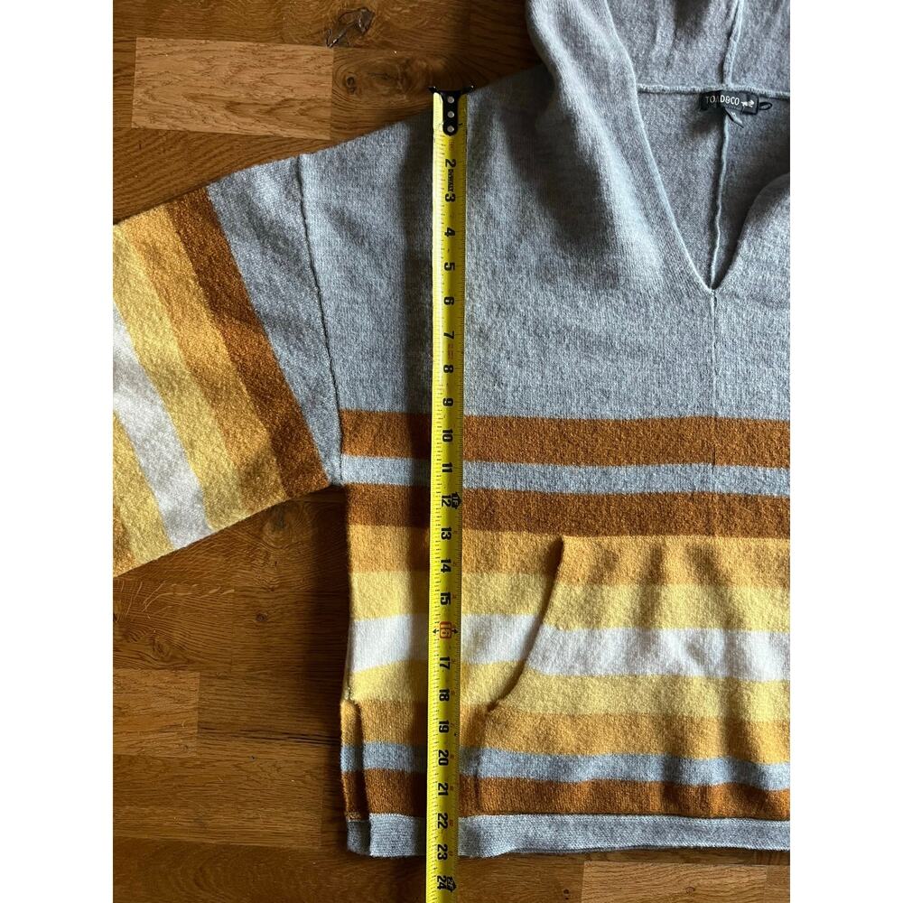 Toad & Co Heartfelt Poncho Hooded Wool Striped Sweater Women's Size Medium - Picture 7 of 7